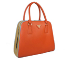 Prada Saffiano Leather Medium Tote Bag BL5018 Orange&Apricot BL5018