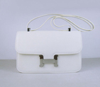 Hermes Constance Togo Leather Single Bag White Silver Hardware H020 H020