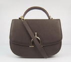 Hermes Stirrup Shoulder Bag Brown Calfskin Gold H8088
