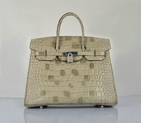 Hermes Birkin 35CM Tote Bag Croco Leather H6089 Grey H6089