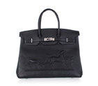 Hermes Birkin 35CM with Embossed logo Handbag black H35 H35