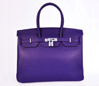 Hermes Birkin 35CM clemence leather in Iris Purple with Silver hardware H35LIPS