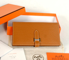 Hermes 2 flod original leather wallet in Camel 8022