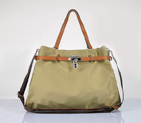 Hermes 2012 Waterproof Fabric Shoulder Bag Apricot H80668
