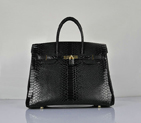 Hermes Birkin 35CM Black Snake Leather Tote Bag Gold H6089