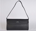 Hermes Kelly 26CM Shoulder Bag Clemence Black H1001