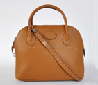 Hermes Bolide Togo Leather Tote Bag in Camel with Silver hardware H31LSCS