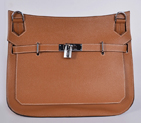 Hermes Jypsiere Bag 34cm togo leather in Camel with Silver hardware 1089CS