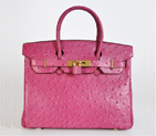 Hermes Birkin 30CM Ostrich stripes leather in Peach with Gold hardware H30OSPG