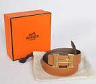 Hermes belt leather in Camel/Dark Grey Blue with H gold Buckle H1002
