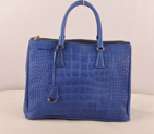 Prada Medium Croco Leather Tote Bag SkyBlue 16625M