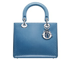 Glossy mykonos blue python 'Lady Dior' bag SHP44551 M603