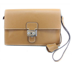 Hermes Jet Pochette Clutch Bag Clemence Leather Camel H669