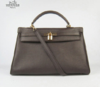 Hermes Kelly 35cm Togo Leather Bag Dark Coffee 6308 Gold Hardware 6308
