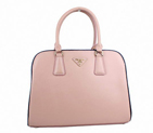 Prada Saffiano Leather Tote Bag 21267 Pink&White 21267