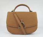 Hermes Stirrup Shoulder Bag Camel Calfskin Gold H8088