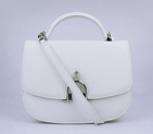 Hermes Stirrup Shoulder Bag White Calfskin Silver H8088