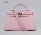 Hermes Kelly 35cm Togo Leather Bag Pink 6308 Silver Hardware 6308