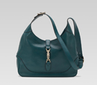 gucci jackie teal leather shoulder bag 277520 ANK0G 4404