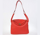 Hermes Lindy 30CM Havanne Handbags 1057 Red Leather Golden Hardware H1057