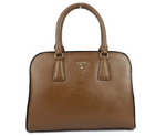 Prada Saffiano Leather Tote Bag 21267 Khaki&White 21267