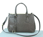 Prada Ostrich Leather Tote Bag BN1801 Grey BN1801