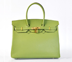 Hermes Birkin 35CM clemence leather in Light green with Gold hardware H35LSLGG