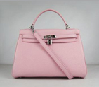 Hermes Kelly Handbags 32CM Pink(silver) HKL32O0PS012