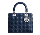 Navy leather  Lady Dior  bag CAL44551 M576