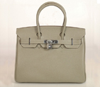 Hermes Birkin togo leather 30CM togo in Khaki with Silver hardware H30BJKS