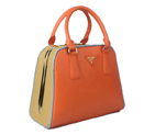 Prada Saffiano Leather Small Tote Bag BL0809 Orange&Apricot BL0809