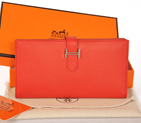 Hermes 2 flod original leather wallet in Flame 208