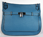 Hermes Jypsiere Bag 34cm togo leather in Medium Blue with Silver hardware 1089MB