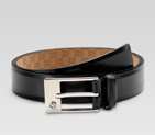 belt with interlocking G detail plain buckle 189805 A390N 1000