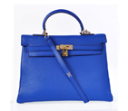 Hermes kelly 35CM clemence leather in Violet with Gold hardware K35CVG