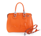 2012 Hermes New Leather Medium Shoulder Bag 0322 Orange with Silver metal 0322