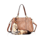 'smilla' medium top handle bag with removable fur 269925 ANGAT 3569