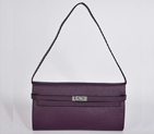 Hermes Kelly 26CM Shoulder Bag Clemence Purple H1001