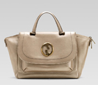 gucci 1973 metallic champagne color leather top handle bag 251813 AH90T 9504