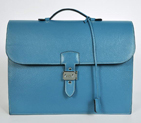 Hermes Sac Depeche 38cm Briefcase Clemence Blue H668
