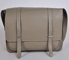 Hermes Steve 35CM Messenger Bag Clemence Leather Grey H92111
