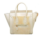 Celine Luggage Micro Boston Bag Lambswool Original Leather Offwhite 3307