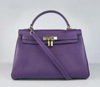 Hermes Kelly Handbags 32CM Purple(gold) HKL32O0PG013