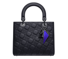 Black matt leather 'Lady Dior' bag with 'Cannage' stitching M0550BVLS M900