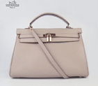 Hermes Kelly 35cm Togo Leather Bag Grey 6308 Gold Hardware 6308