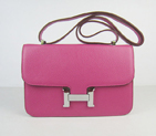 Hermes Constance Togo Leather Single Bag Peach Silver Hardware H020 H020