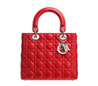 Lady Dior bag in bright red leather CAL44551 R303