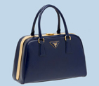 Hot Sell Prada Saffiano Leather Tote Bag BL0809 dark blue 