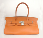 Hermes Birkin togo leather 42CM togo in Orange with Silver hardware H42BJOS