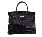 Hermes Birkin 35CM high light Crocodile leather in Black with Silver hardware H35HLCBS